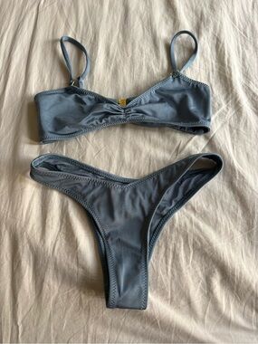Sommer Swim Steel Blue Odine Top and Akila Bottom Bikini Set